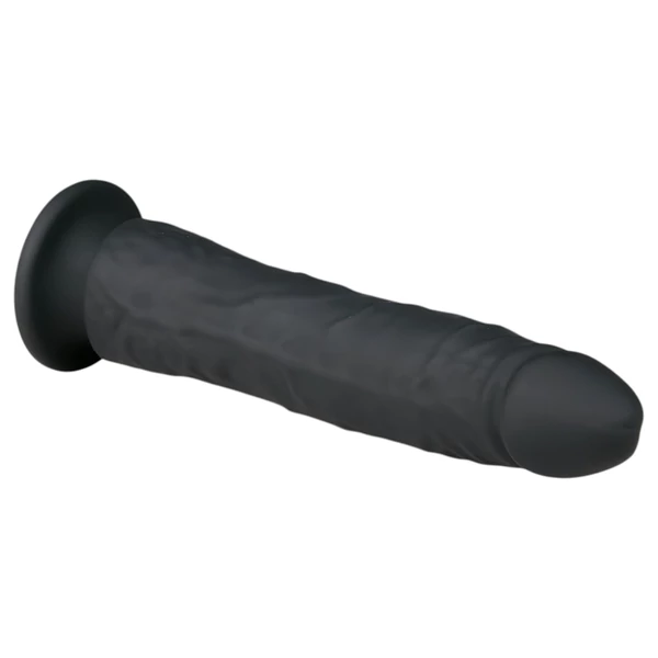 Easytoys - tapadókorongos 100% szilikon dildó (21 cm, fekete)