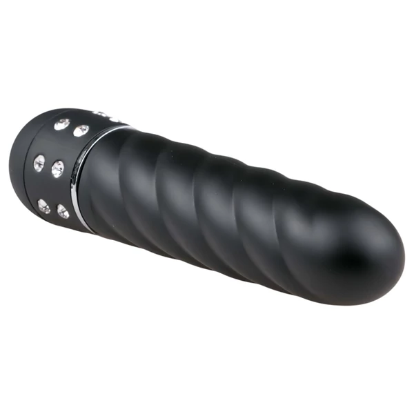 Easytoys Diamond Twirled - csavart rúd vibrátor (fekete)