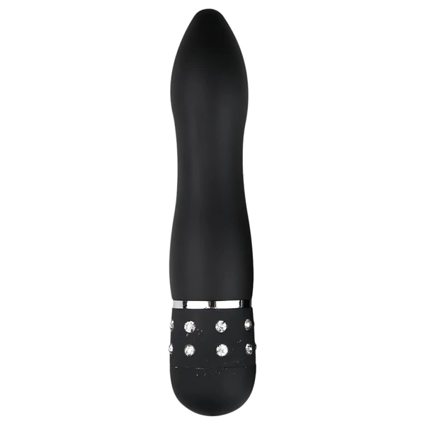 EasyToys Diamond Curved - mini rúd vibrátor (fekete)