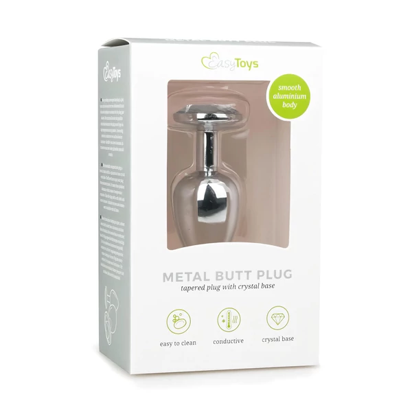 EasyToys - fém anál plug (ezüst-fehér)