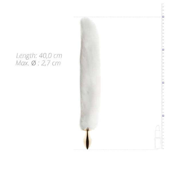 Easytoys Fox NO13 - fém butt plug rókafarokkal (arany-fehér)