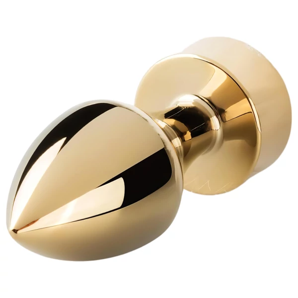 Easytoys Fox NO13 - fém butt plug rókafarokkal (arany-fehér)