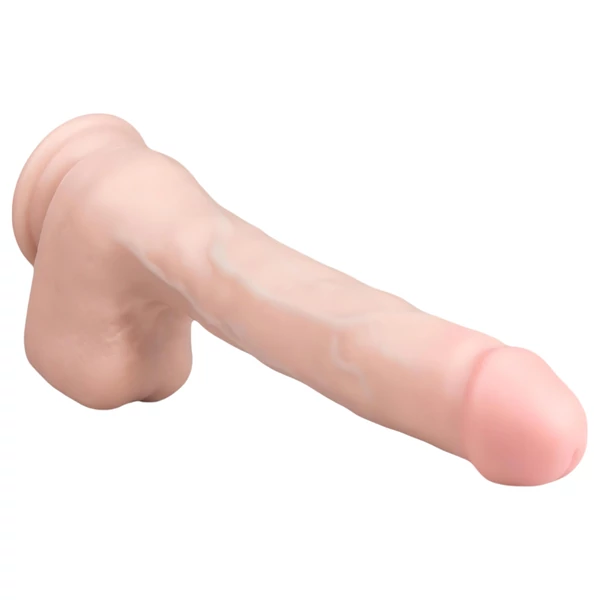 Easytoys - tapadókorongos, herés nagy dildó (29,5 cm, natúr)