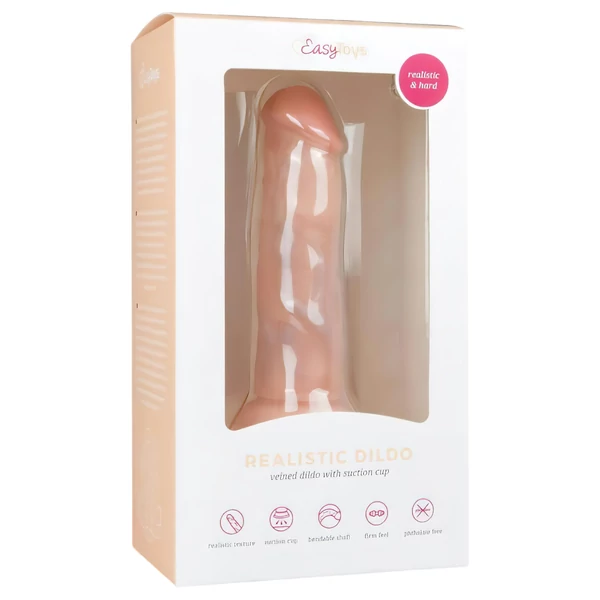 Easytoys - tapadókorongos élethű dildó (15,5 cm, natúr)