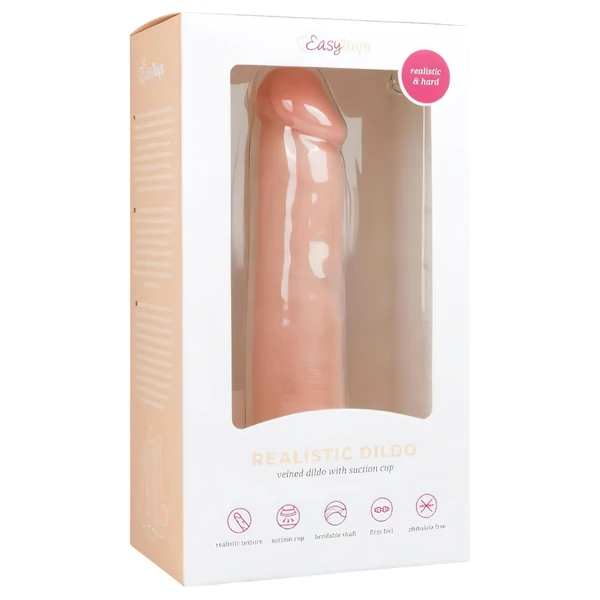 Easytoys - tapadókorongos élethű dildó (20,5cm) - natúr