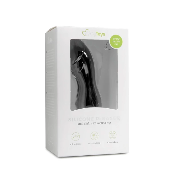 Easytoys - makkos, tapadókorongos dildó (fekete)