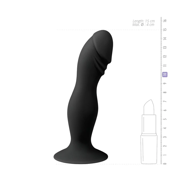 Easytoys - makkos, tapadókorongos dildó (fekete)