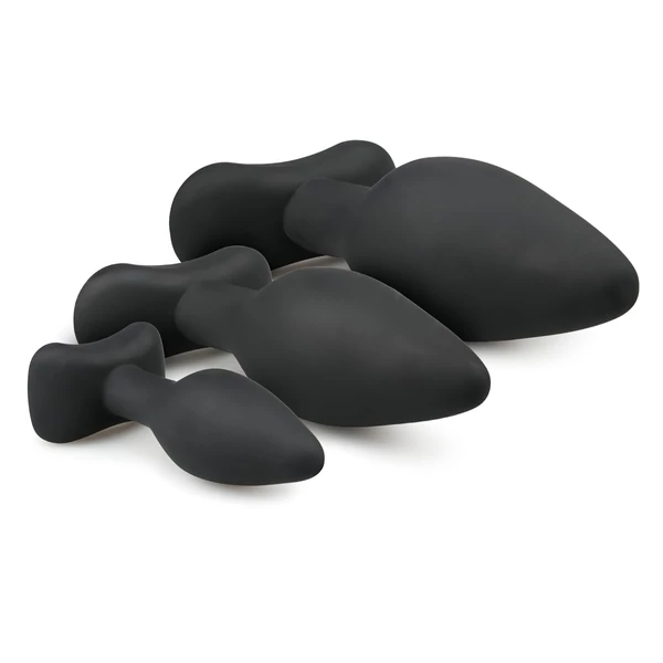 Easytoys Rocket - anál plug szett (fekete, 3 részes)