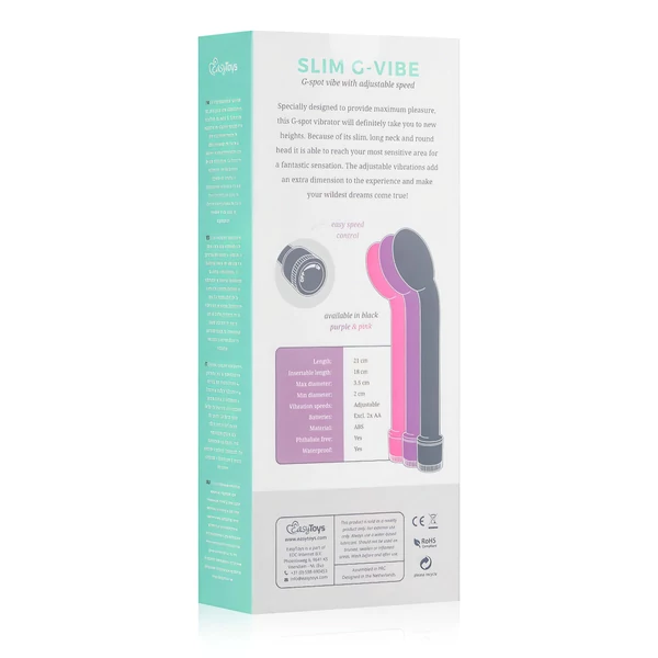 EasyToys Slim - G-pont vibrátor (fekete)