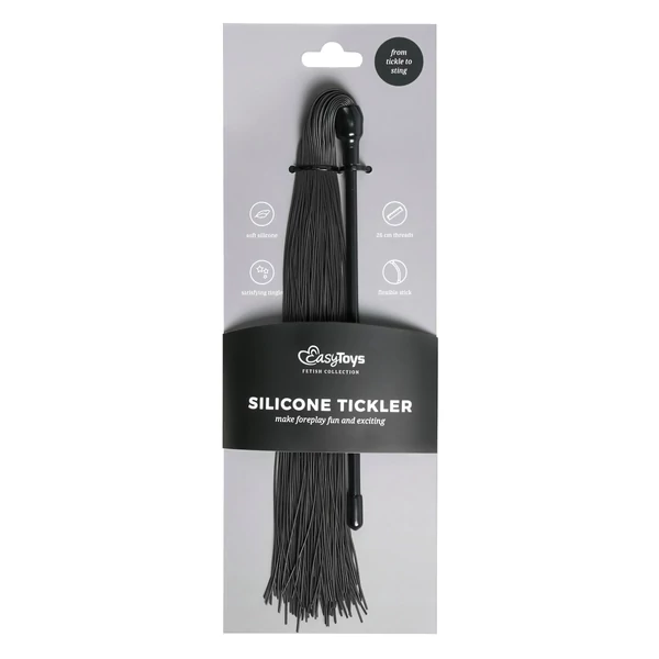 EasyToys Tickler - csípős szilikon korbács (fekete)