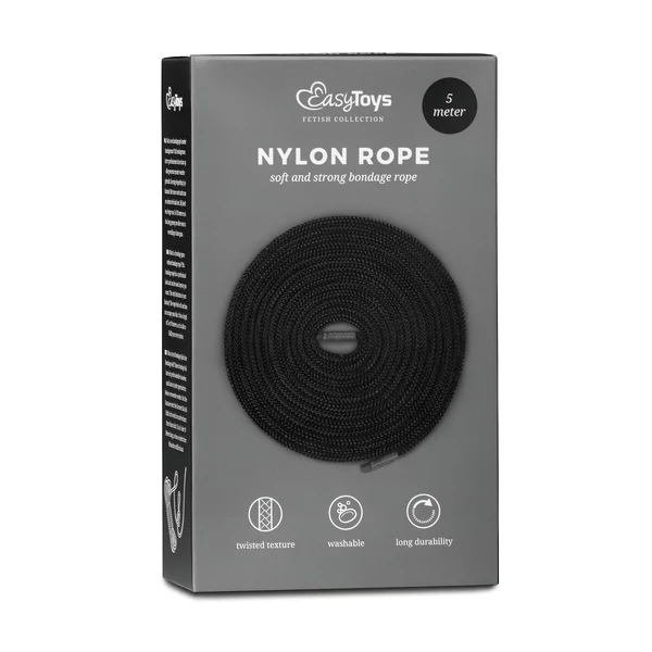 EasyToys Rope - bondage kötél (5 m, fekete)