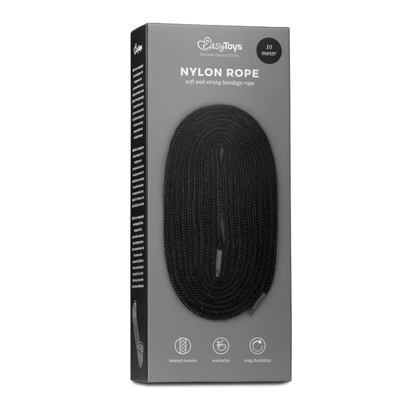 EasyToys Rope - bondage kötél (10 m, fekete)