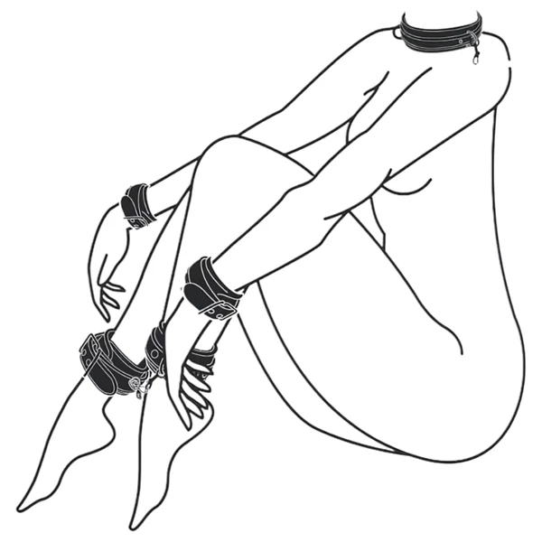 Easytoys - nyakörv, csukló- és bokabilincs szett (fekete)