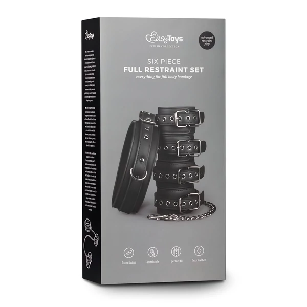 Easytoys - nyakörv, csukló- és bokabilincs szett (fekete)