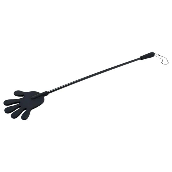 Rimba - szilikon lovaglópálca kezecskével - 40 cm (fekete)