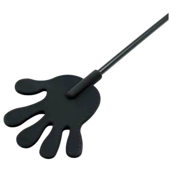 Rimba - szilikon lovaglópálca kezecskével - 40 cm (fekete)