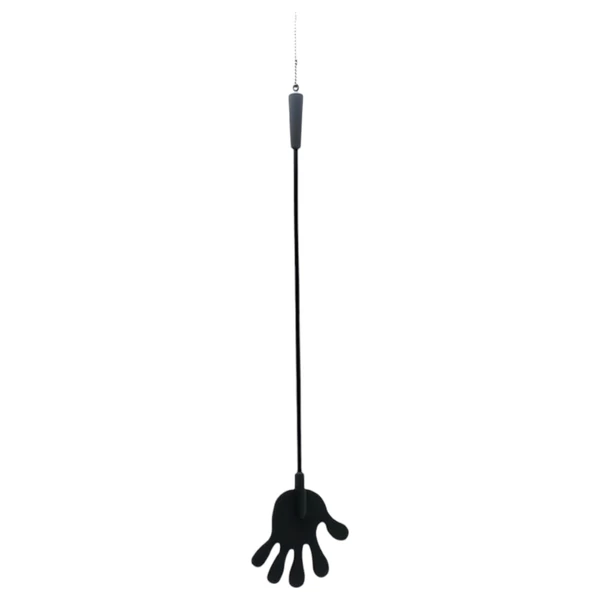 Rimba - szilikon lovaglópálca kezecskével - 40 cm (fekete)
