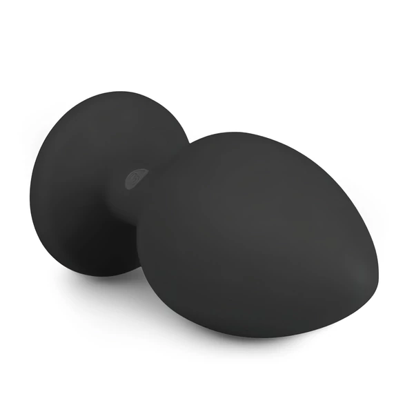 EasyToys Diamond - fehér köves anál plug (nagy, fekete)