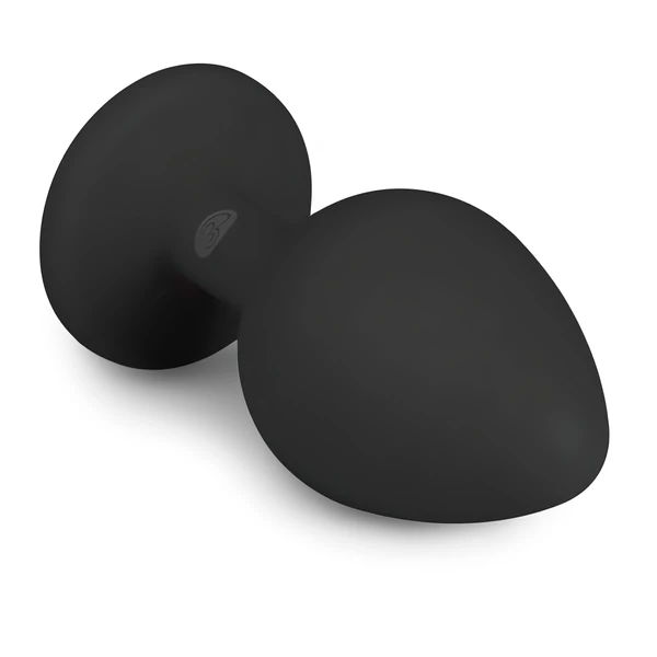 EasyToys Diamond - fehér köves anál plug (közepes, fekete)
