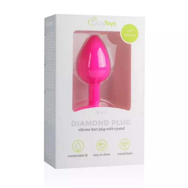 Easytoys Diamond Small - anál dildó (pink-fehér)