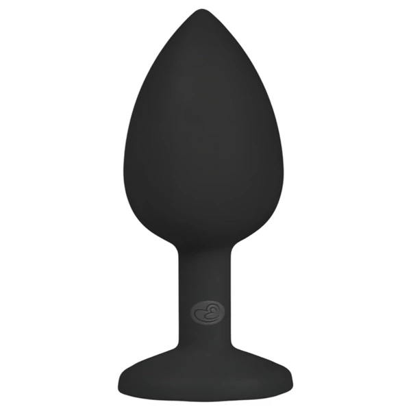 EasyToys Diamond - fehér köves anál plug (kicsi, fekete)