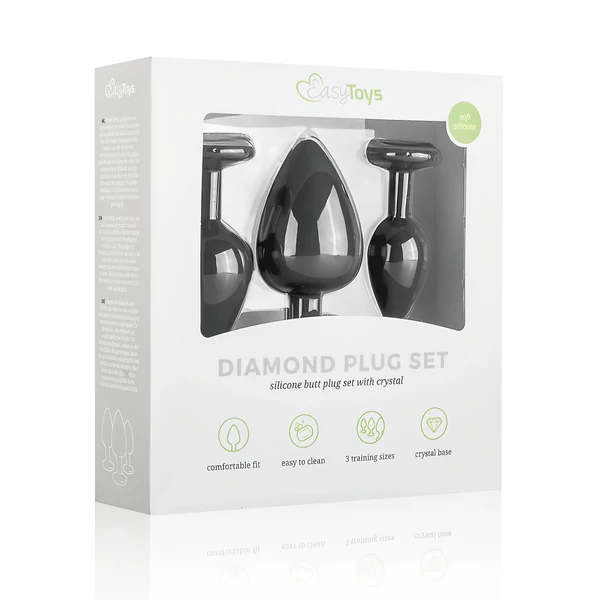 EasyToys Diamond - anál plug szett (fekete)