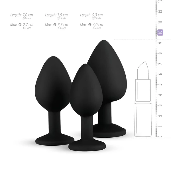 EasyToys Diamond - anál plug szett (fekete)