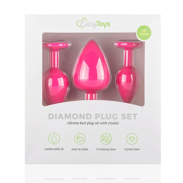 EasyToys Diamond - anál plug szett (pink)
