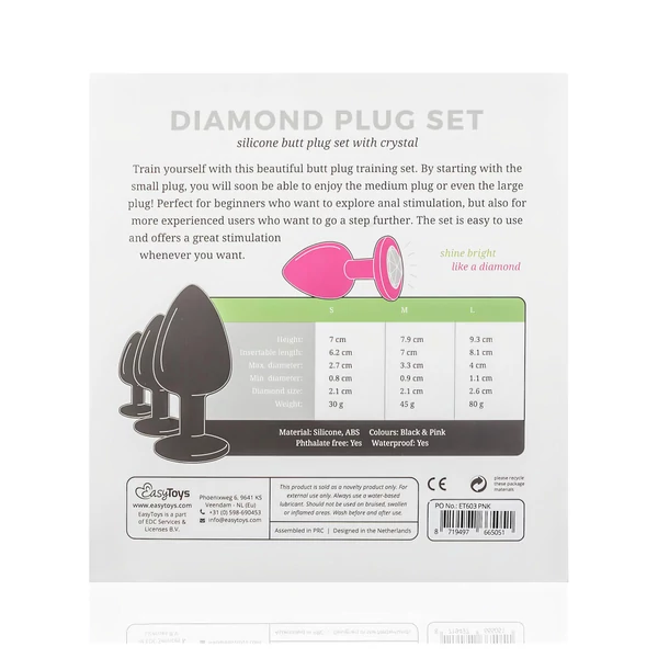 EasyToys Diamond - anál plug szett (pink)