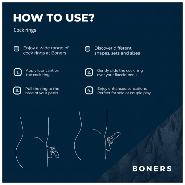 Boners - péniszgyűrű szett - 3 db (szürke)