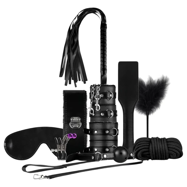 Secret Pleasure Chest - haladó BDSM készlet - 14 részes (fekete)