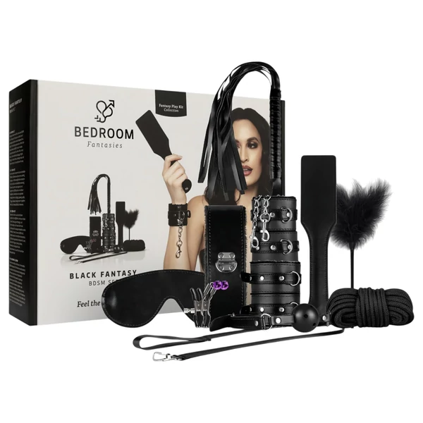 Secret Pleasure Chest - haladó BDSM készlet - 14 részes (fekete)