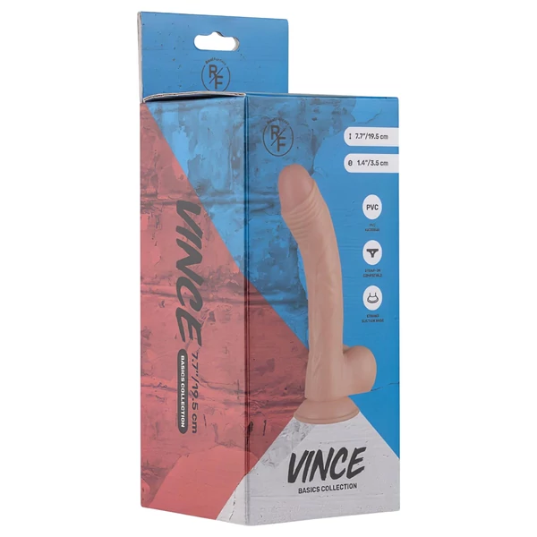 Real Fantasy Vince - herés fitymás dildó - 19,5cm (natúr)