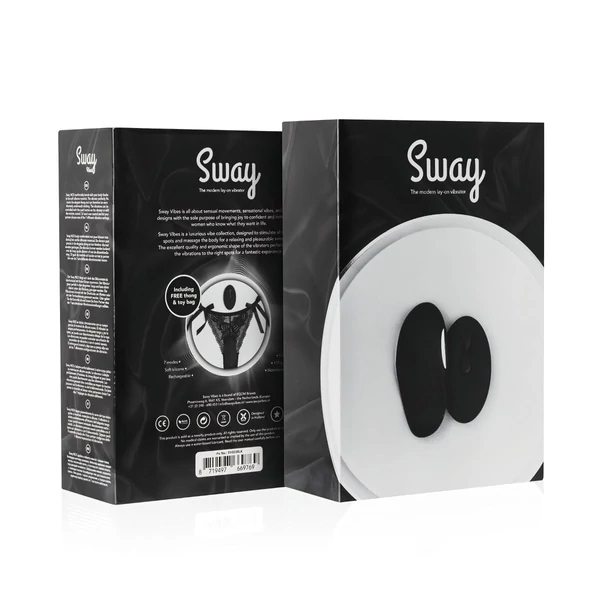 Sway No.3 - akkus, rádiós, vibrációs bugyi (fekete, S-L)