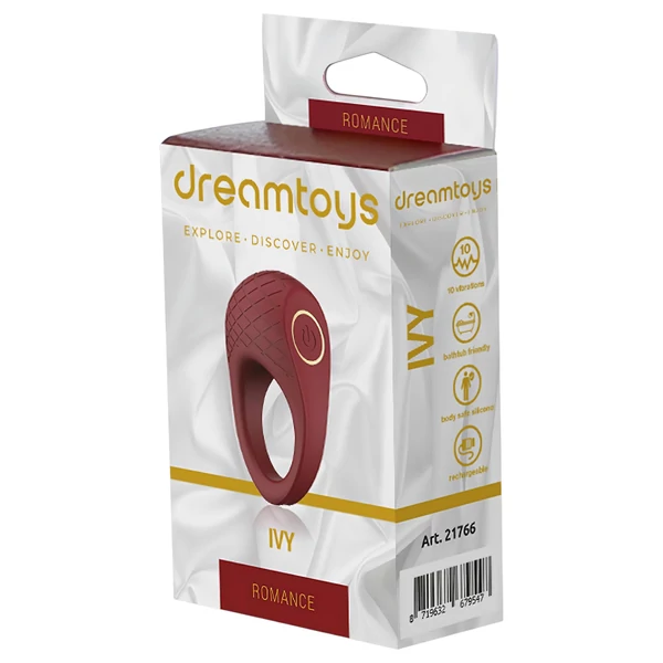 Dreamtoys Ivy - rezgő péniszgyűrű (bordó)