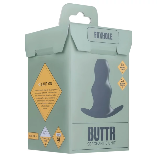 BUTTR Foxhole - üreges análtágító dildó (fekete)