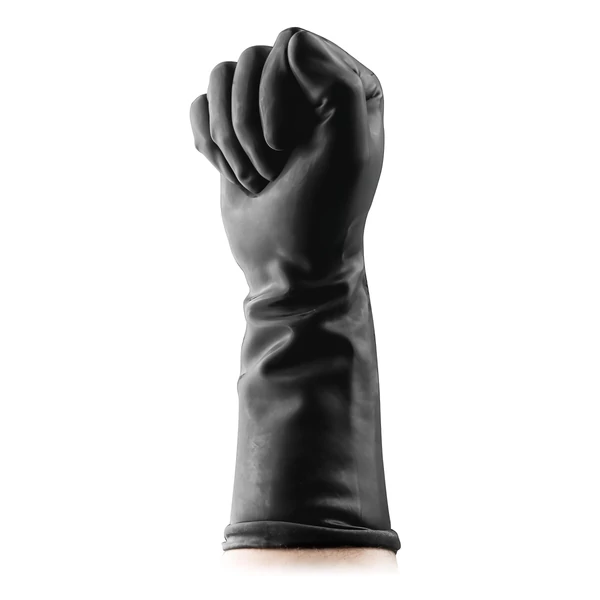 BUTTR Gauntlets - latex fisting, ökölszex kesztyű (fekete)