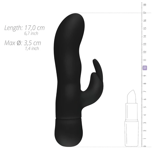 EasyToys Mad Rabbit - csiklókaros G-pont vibrátor (fekete)