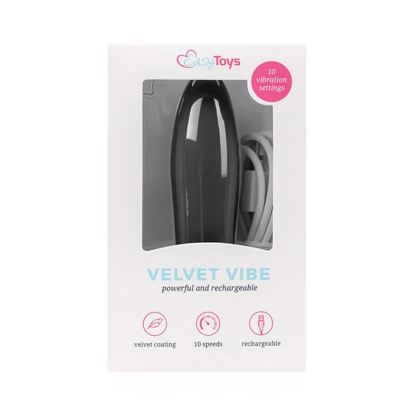 EasyToys Velvet Vibe - akkus rúd vibrátor (fekete)