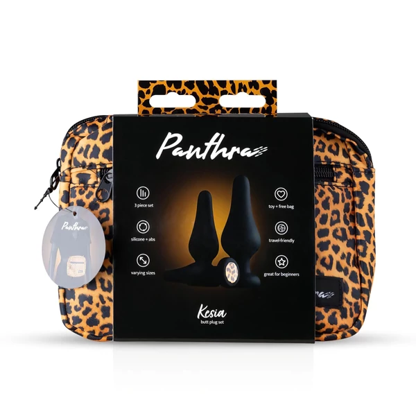 Panthra Kesia - szilikon anál plug szett (3 részes, fekete)