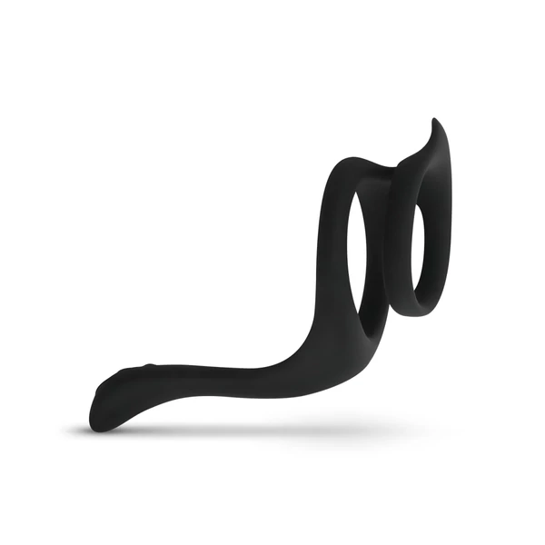 EasyToys Pleasure Ring - rugalmas pénisz- és heregyűrű (fekete)