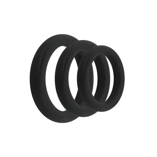 EasyToys Explore Ring - péniszgyűrű szett - 3 részes (fekete)