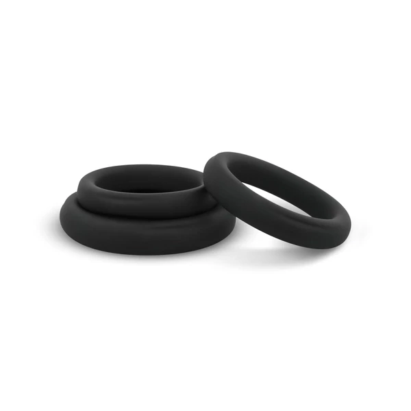 EasyToys Explore Ring - péniszgyűrű szett - 3 részes (fekete)