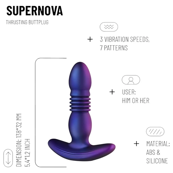 Hueman Supernova - lökő anál vibrátor (lila)