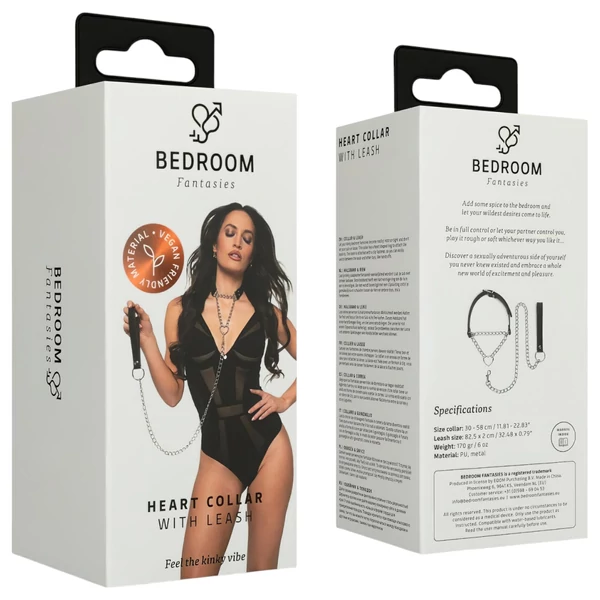 Bedroom Fantasies - nyakörv pórázzal (fekete)