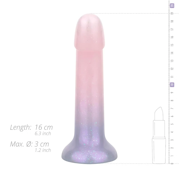 EasyToys Mermaid - csillámos dildó - 15 cm (pink)