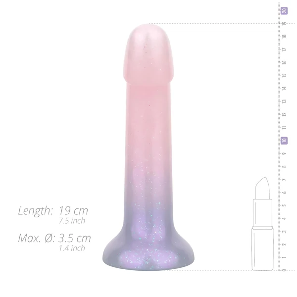 EasyToys Mermaid - csillámos dildó - 19 cm (pink)