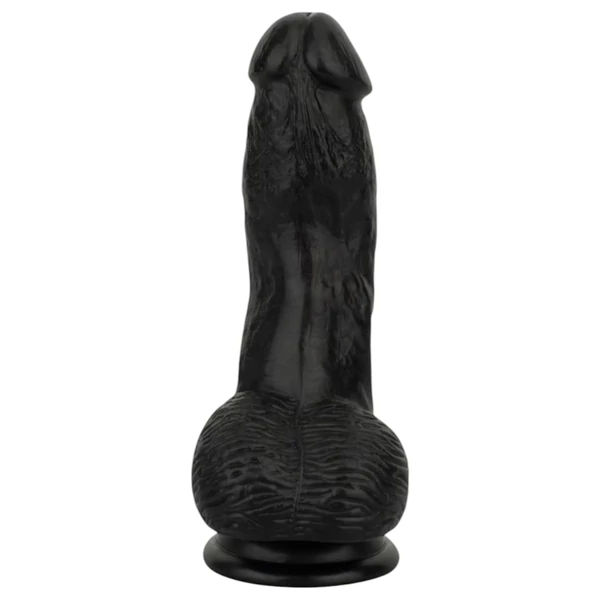 EasyToys - élethű herés dildó - 12 cm (fekete)