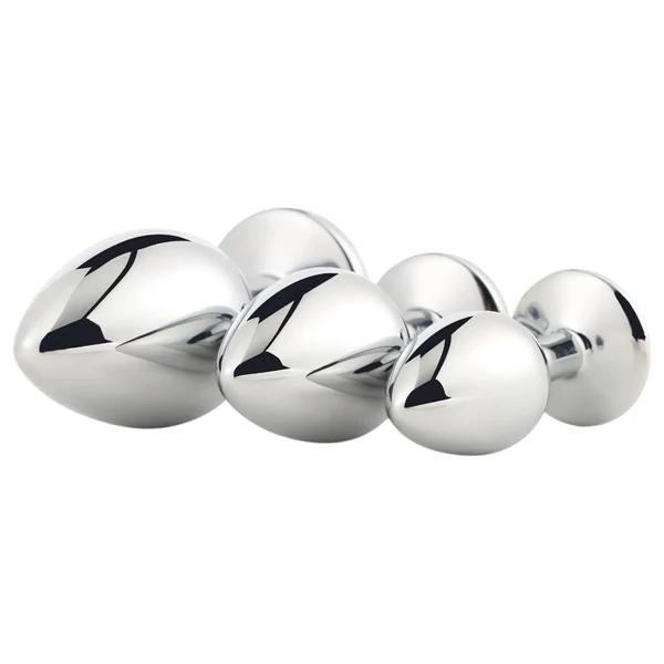 Gleaming Love - anál plug szett (ezüst, 3 részes)