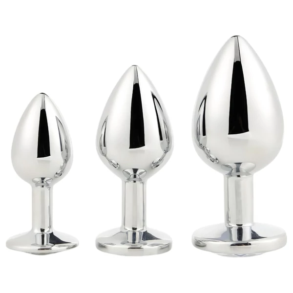Gleaming Love - anál plug szett (ezüst, 3 részes)